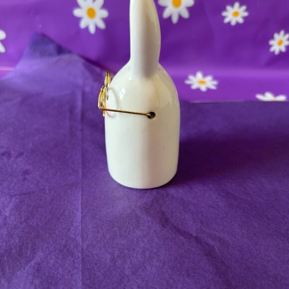 White Ceramic Bunny Figurine with Glasses (NWOT) - Picture 2 of 6